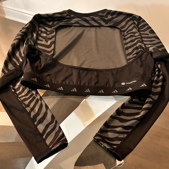 2 PC SET! Adidas Training Hyperglam Zebra Print Yoga Outfit - Picture 3 of 5